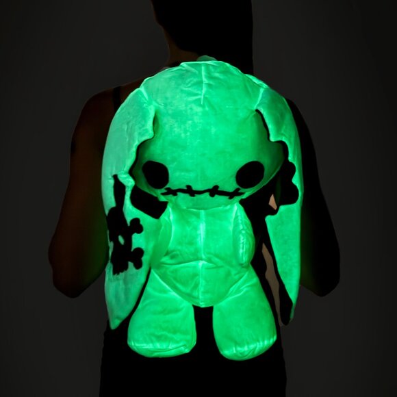 SPOOKYVILLE CRITTERS Naughty Bunny Glow in the Dark Plush Backpack - Picture 3 of 3